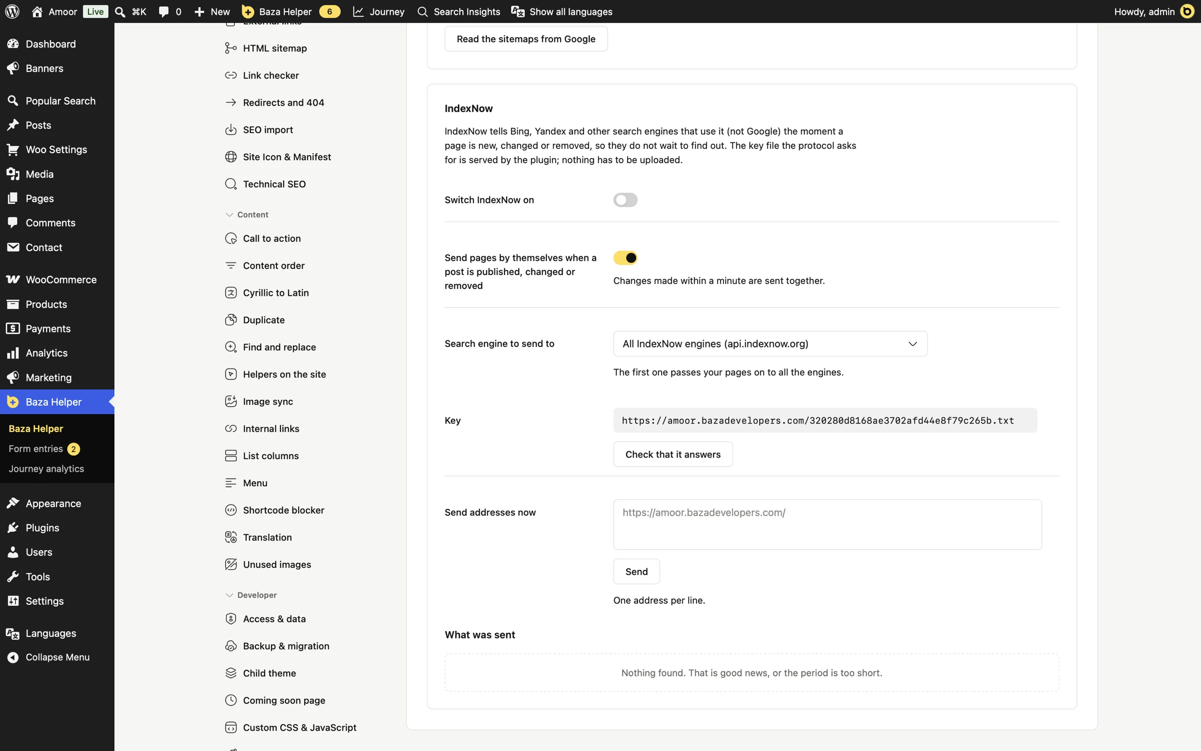 Tell search engines about changes
