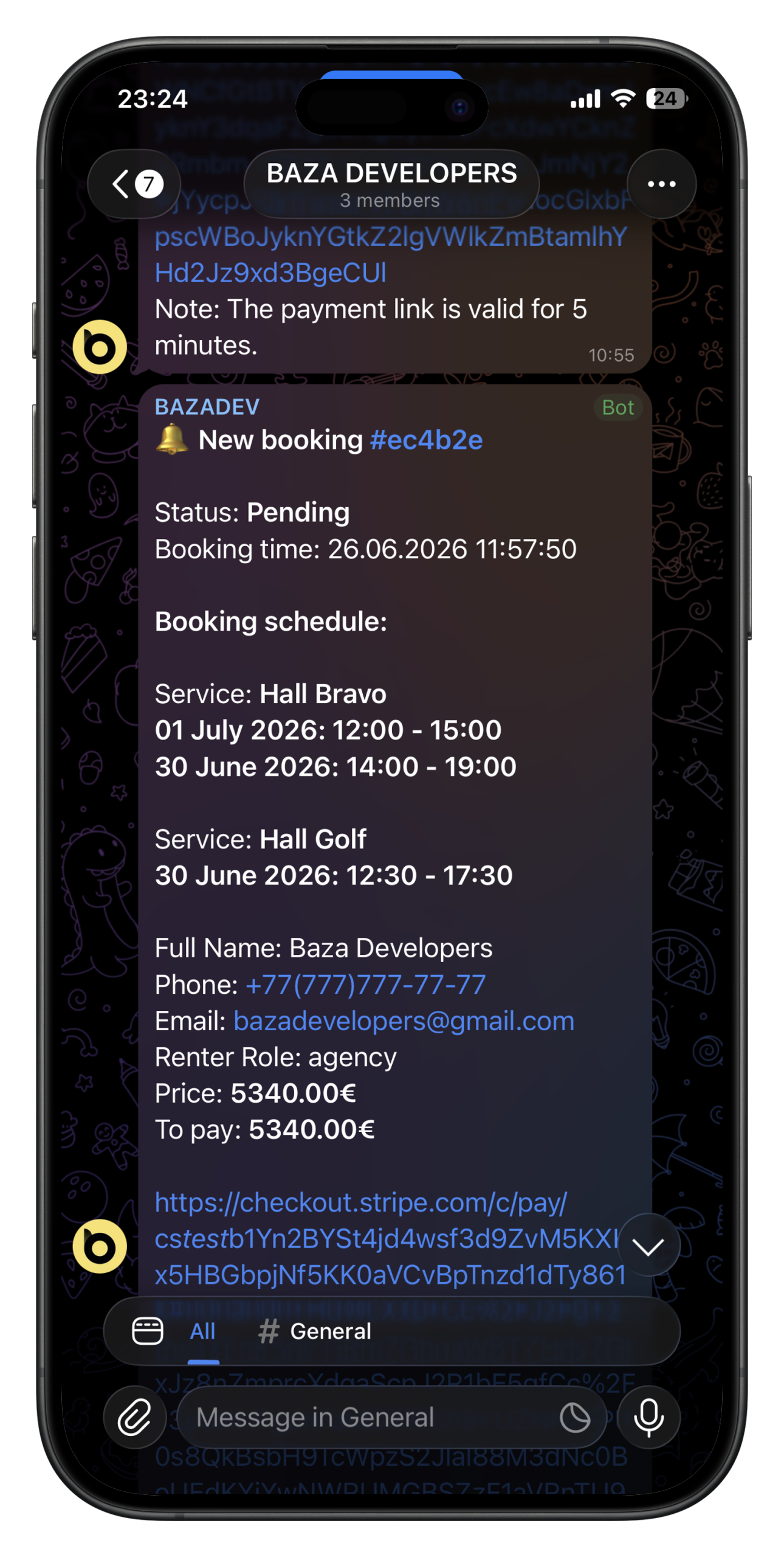 Telegram booking notifications for business – instant alerts in team chat