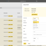 Booking statuses management panel showing pending, confirmed, and canceled appointments Booking statuses management panel showing pending, confirmed, and canceled appointments