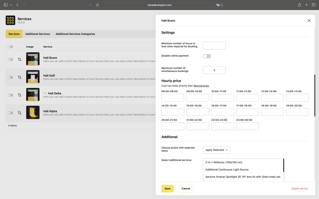 Schedule Settings
