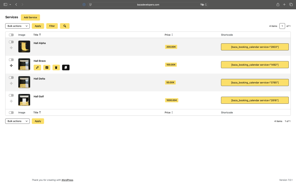 Booking Calendar Services