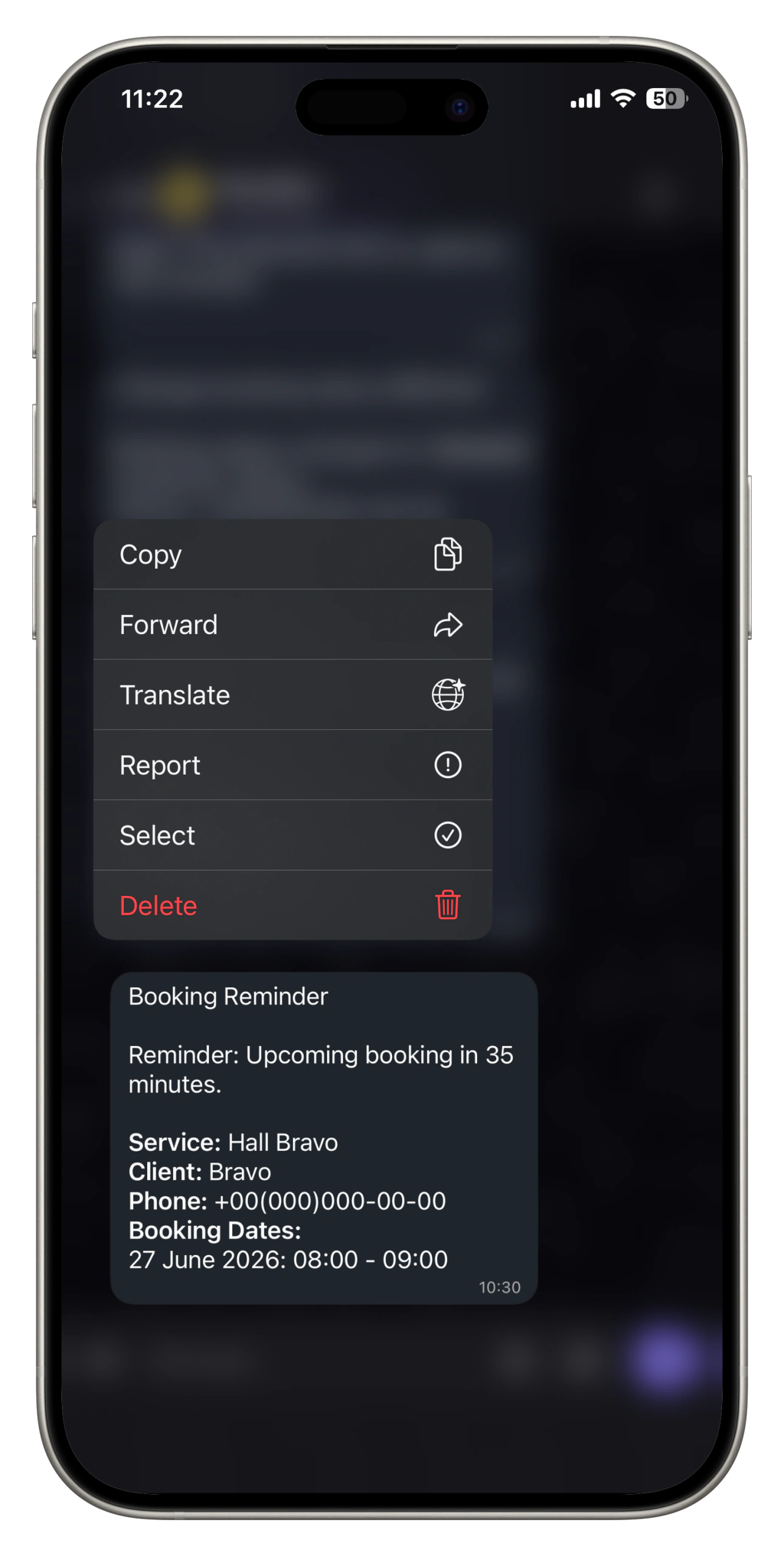 Viber integration for team booking alerts and client management